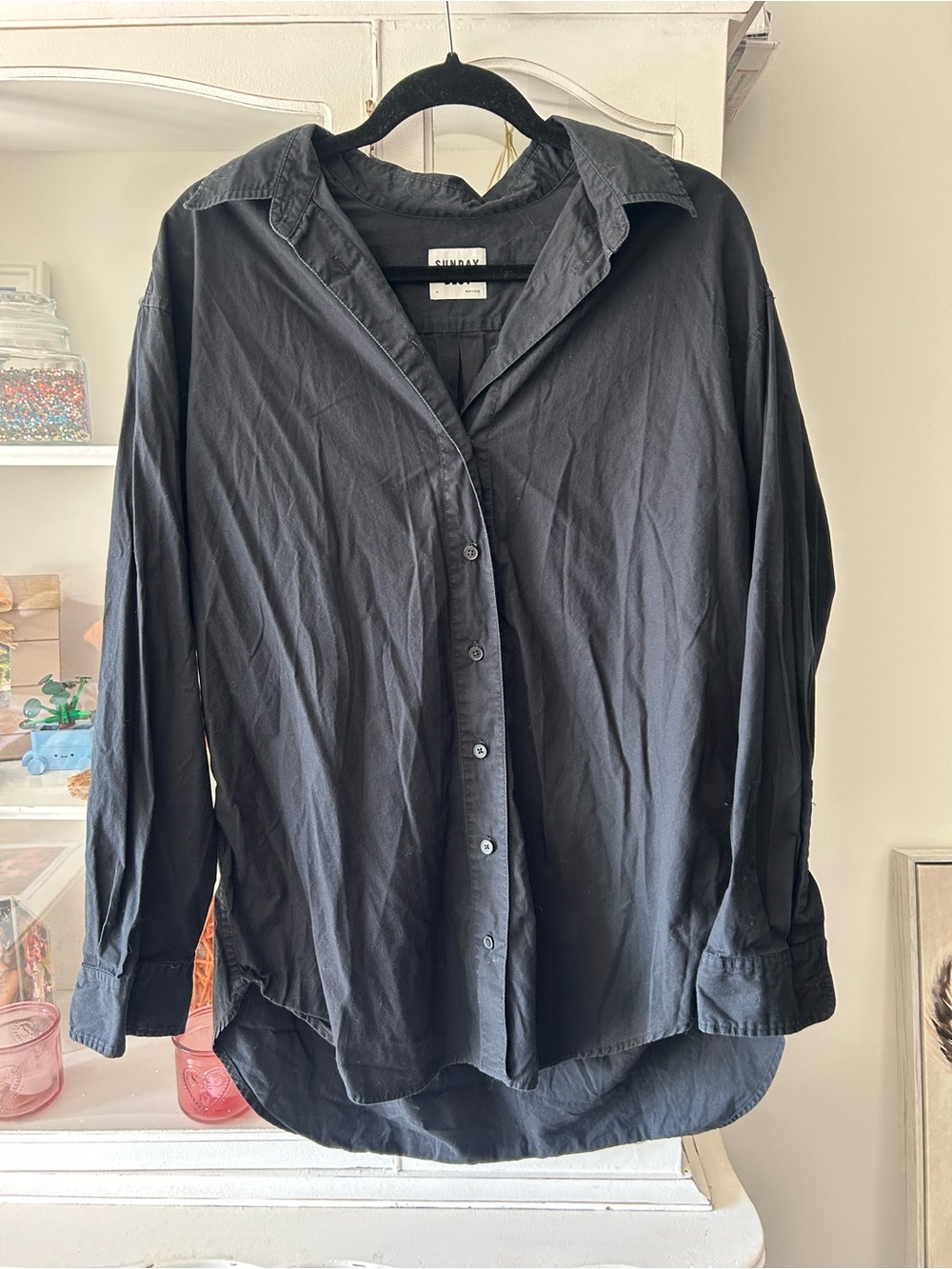 Sunday Best Black Relaxed Button-Down Shirt